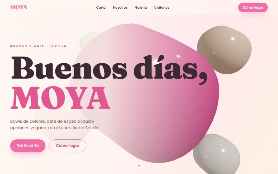 Screenshot of the MOYA brunch café site
