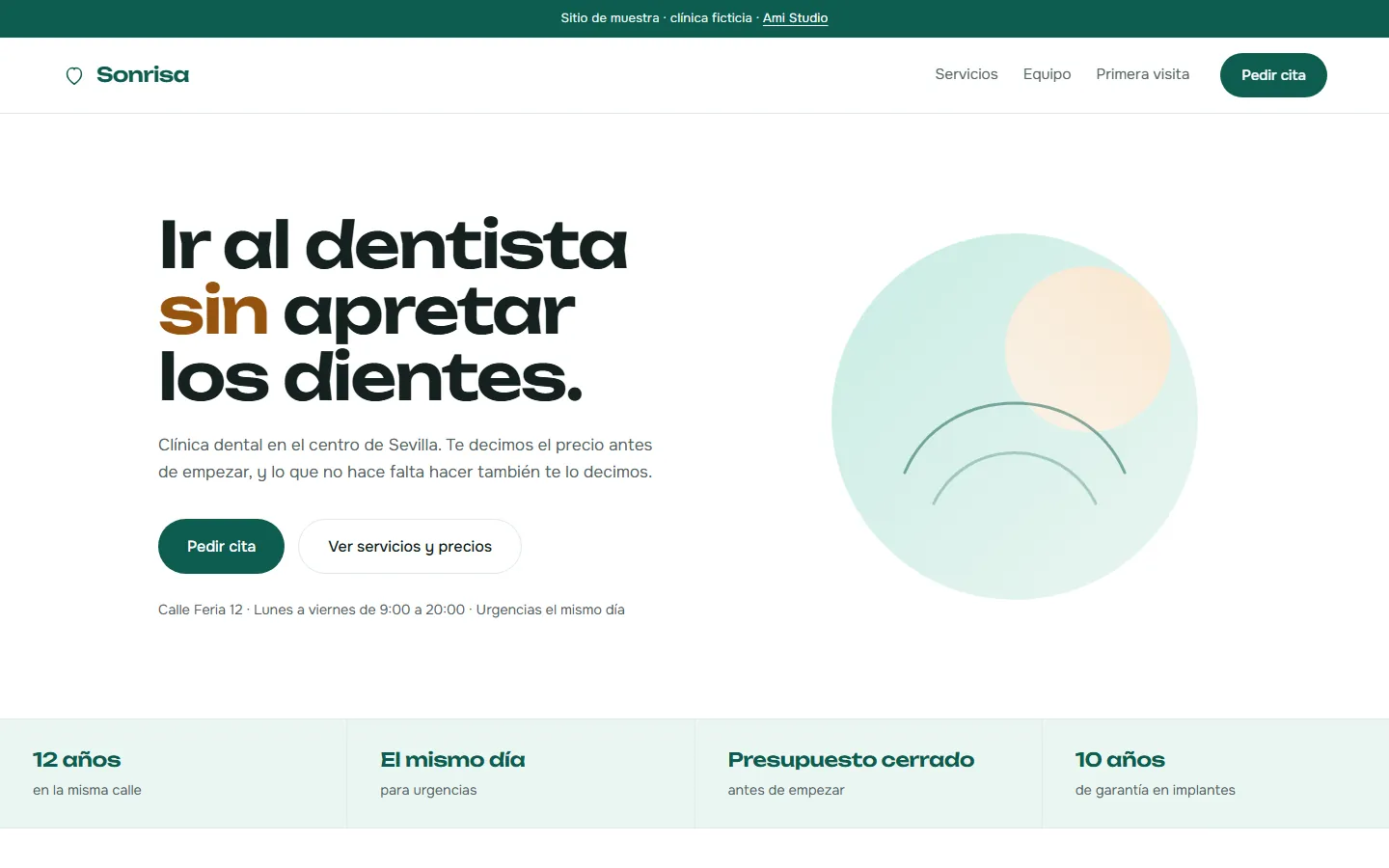 Clínica Sonrisa — sample site for a dental clinic