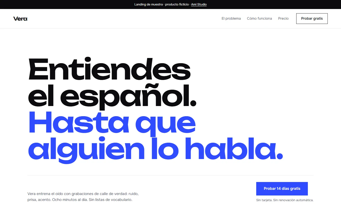 Vera — sample landing page for an app